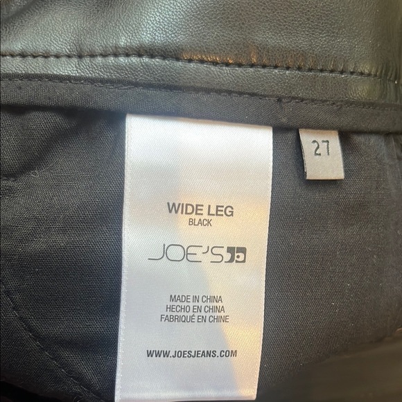 Joe's Jeans Black Faux Leather Wide Leg Pants - Picture 10 of 10